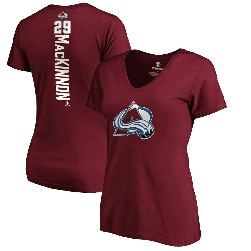 Nathan MacKinnon Colorado Avalanche Women's Playmaker V-Neck T-Shirt -  NHL T-shirts
