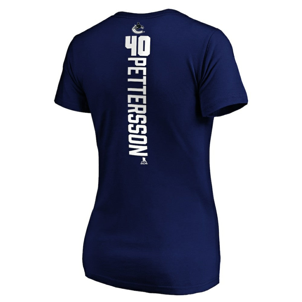Elias Pettersson Vancouver Canucks Women's Playmaker V-Neck T-Shirt -  NHL T-shirts