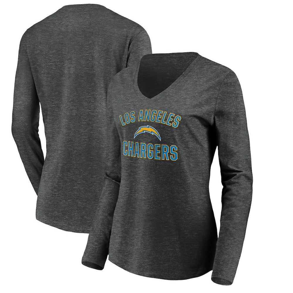 Los Angeles Chargers Women's Victory Arch Long Sleeve V-Neck T-Shirt | NFL Hot