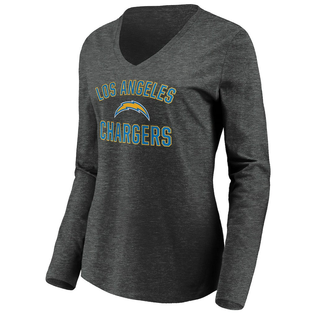 Los Angeles Chargers Women's Victory Arch Long Sleeve V-Neck T-Shirt | NFL Hot