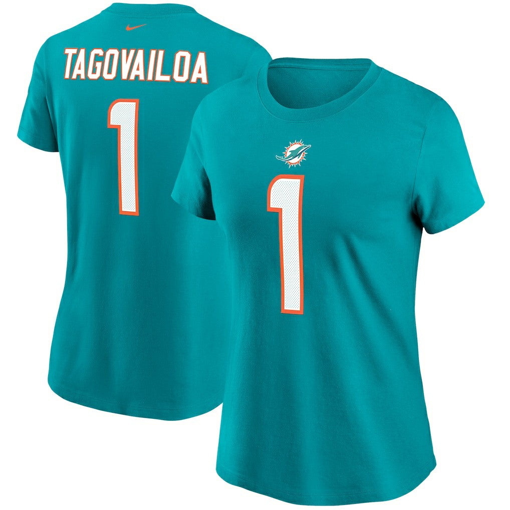 Miami Dolphins Tua Tagovailoa  Women's Name & Number T-Shirt | NFL Online