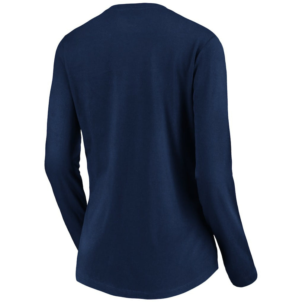 New England Patriots Women's Banner Wave V-Neck Long Sleeve T-Shirt | NFL Hot