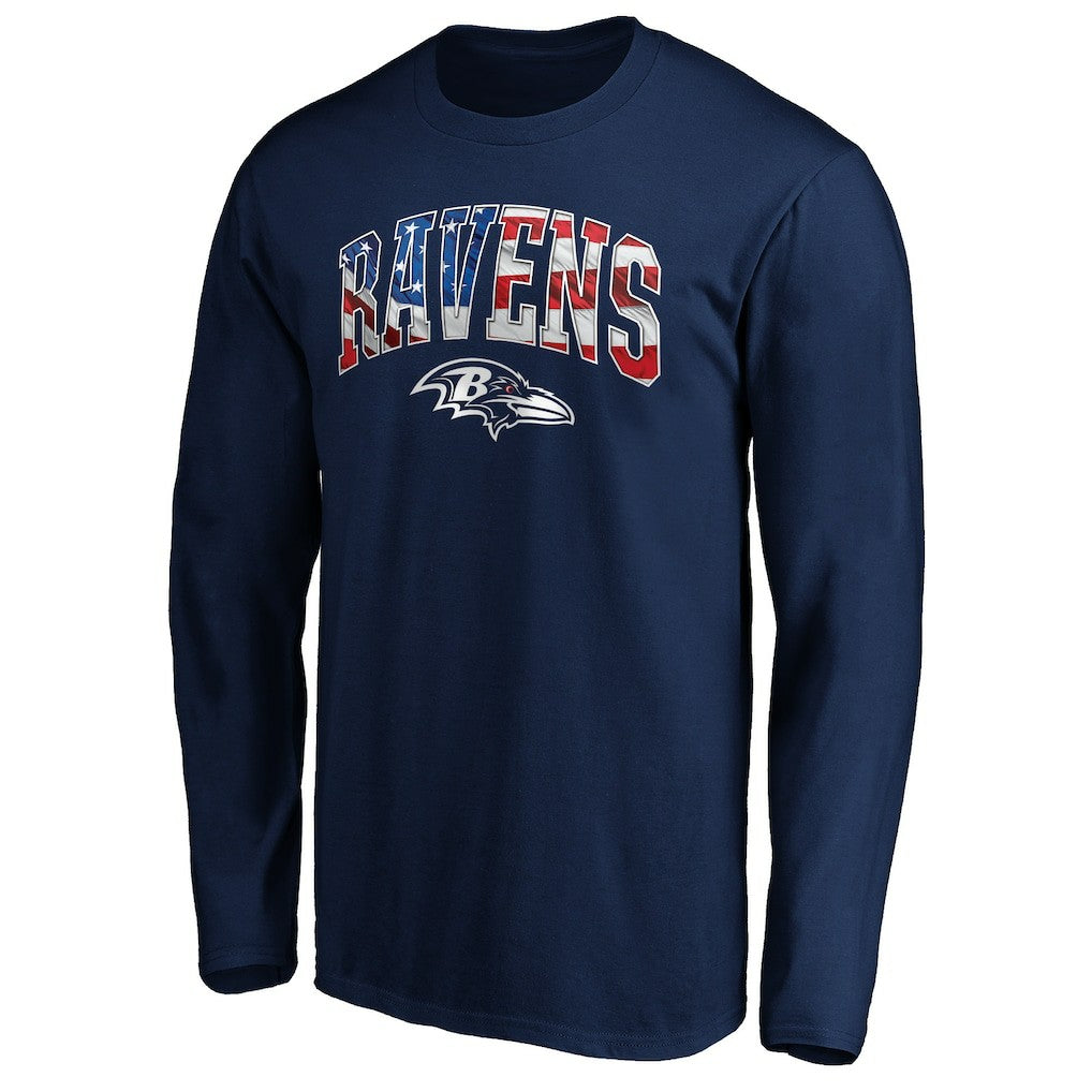 Baltimore Ravens Banner Wave Long Sleeve T-Shirt | NFL Hot