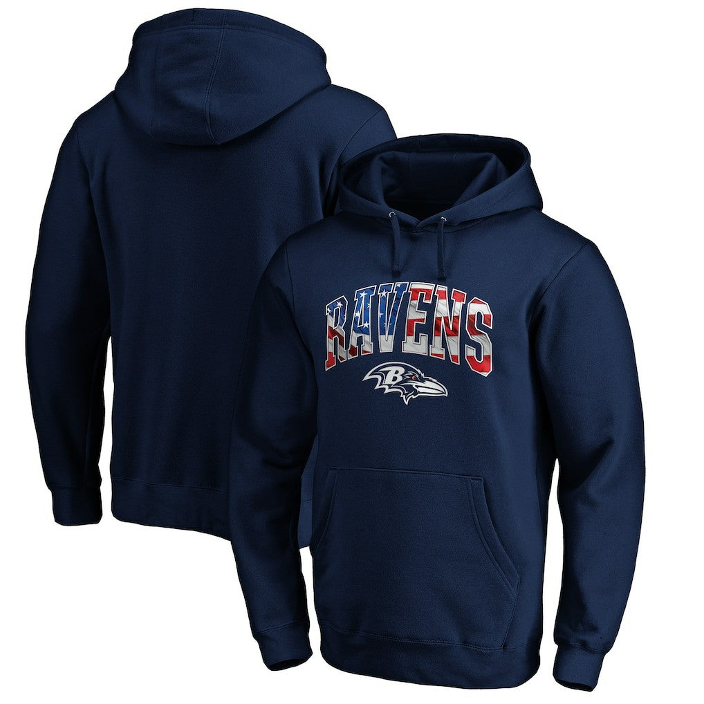 Baltimore Ravens Banner Wave Fitted Pullover Hoodie | NFL Online