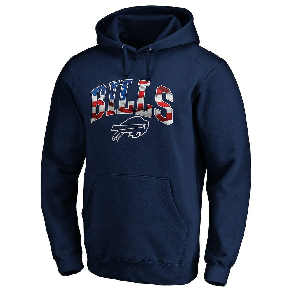 Buffalo Bills Banner Wave Fitted Pullover Hoodie | NFL Discount