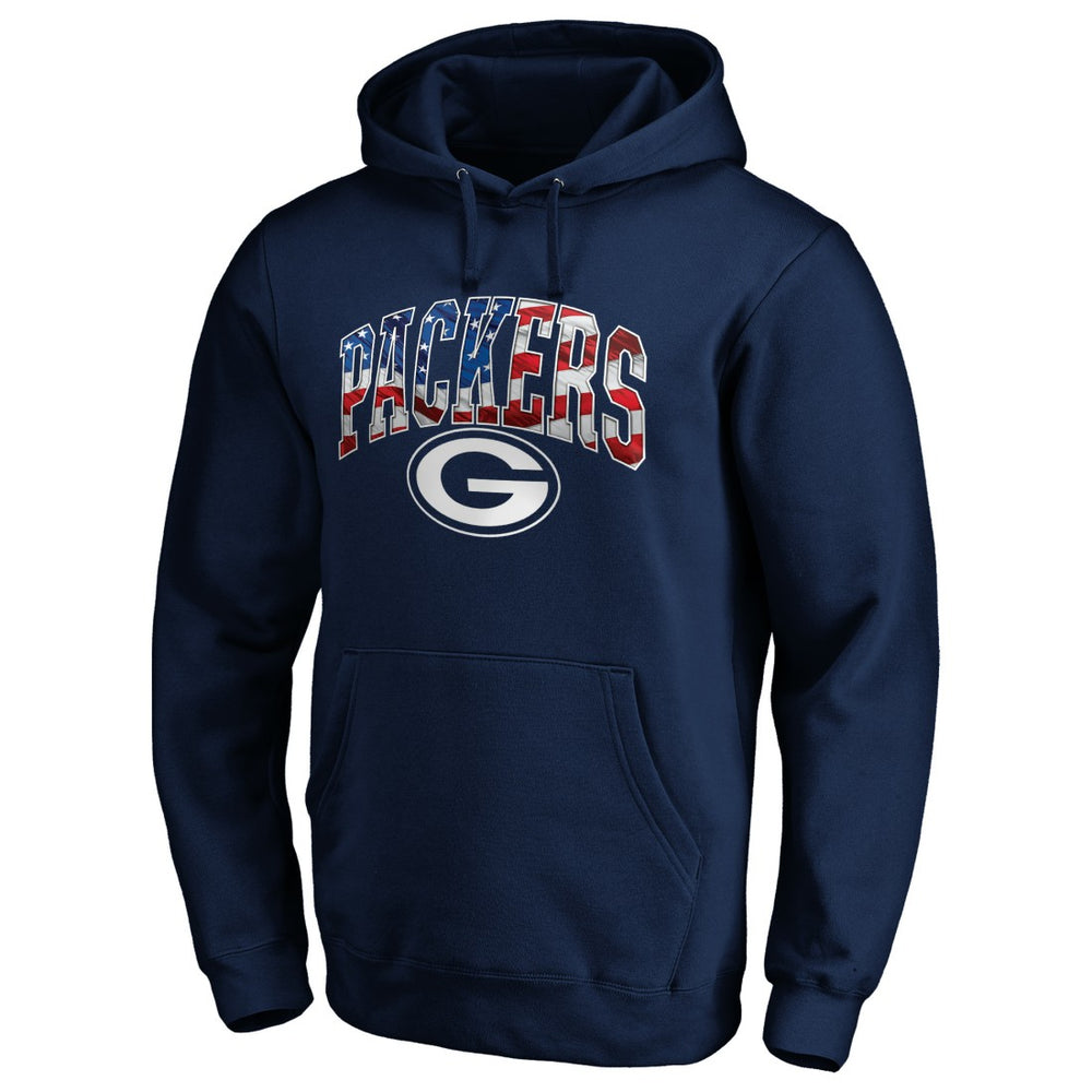 Green Bay Packers Banner Wave Fitted Pullover Hoodie | NFL Hot