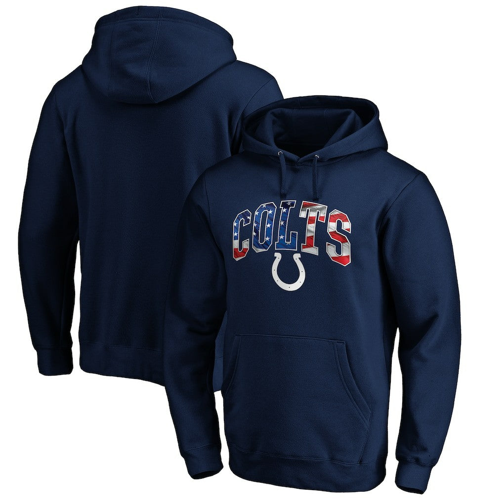 Indianapolis Colts Banner Wave Fitted Pullover Hoodie | NFL US