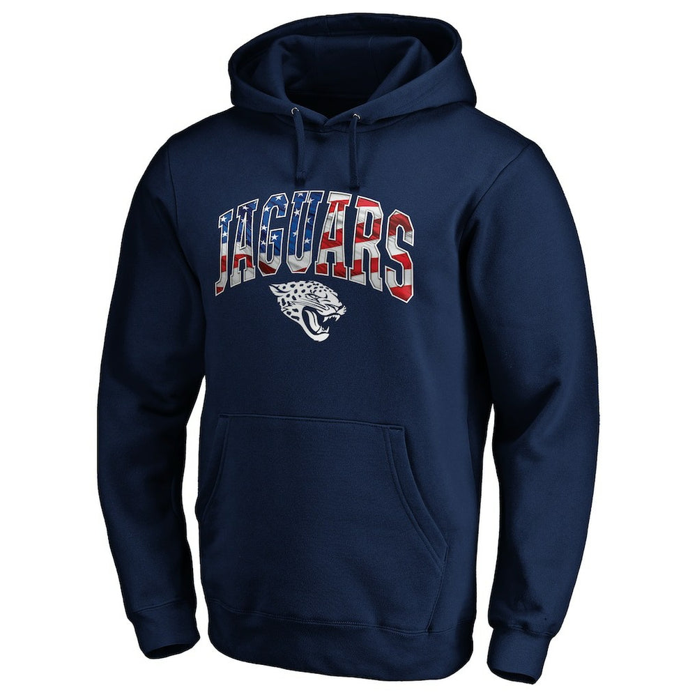 Jacksonville Jaguars Banner Wave Fitted Pullover Hoodie | NFL Sale