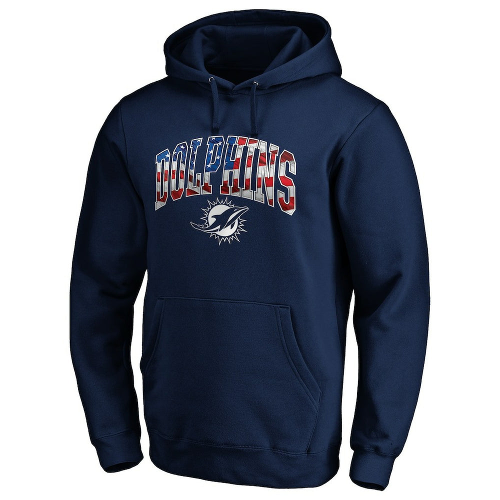 Miami Dolphins Banner Wave Fitted Pullover Hoodie | NFL New