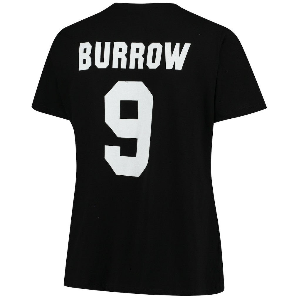 Cincinnati Bengals Joe Burrow  Women's Plus Size Name & Number V-Neck T-Shirt | NFL Outlet
