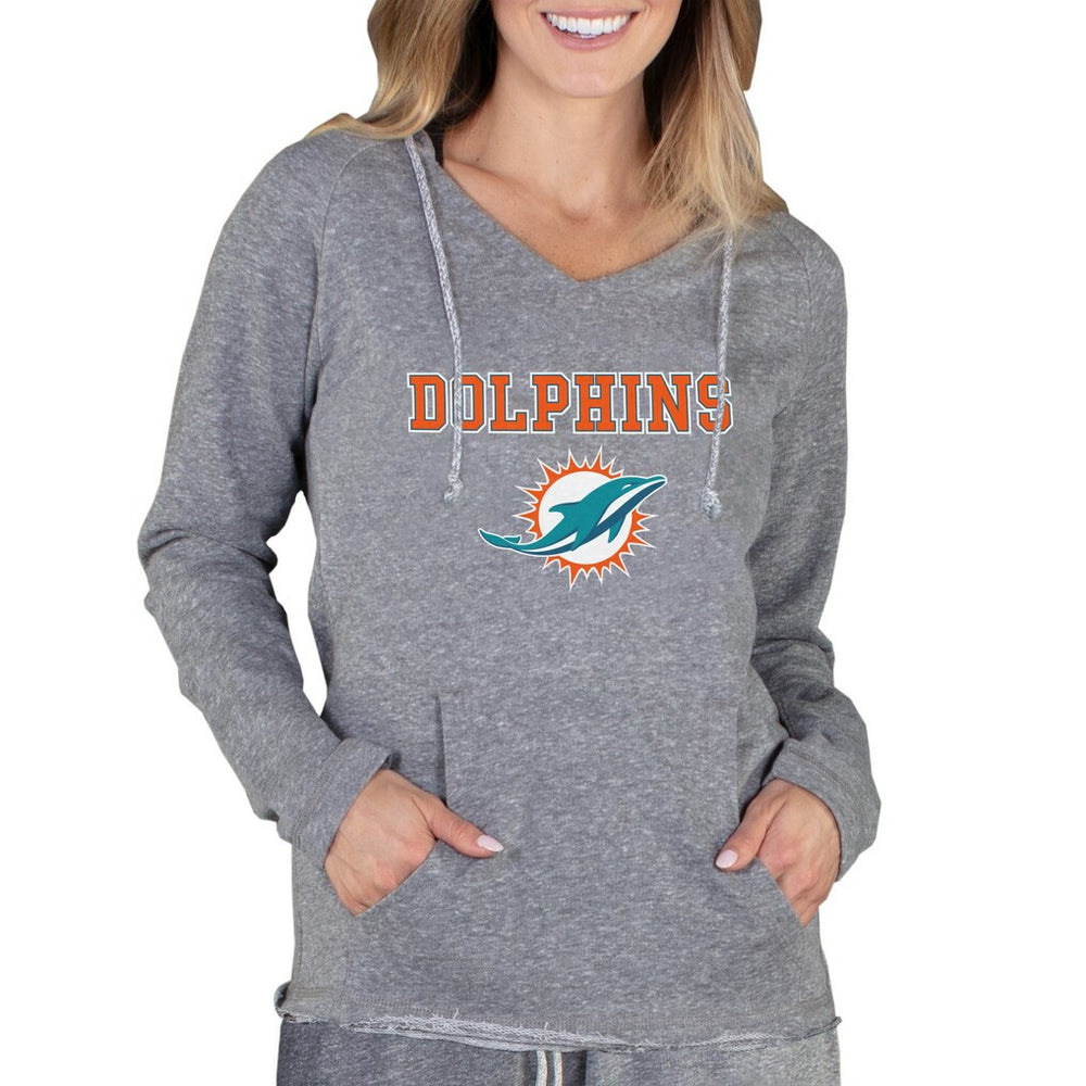 Miami Dolphins Concepts Sport Women's Mainstream Tri-Blend Raglan Hoodie V-Neck Top | NFL Online