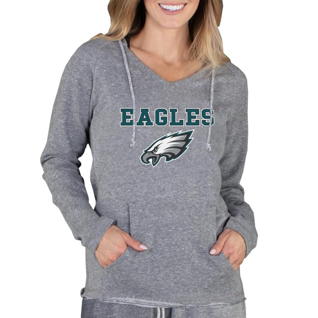 Philadelphia Eagles Concepts Sport Women's Mainstream Tri-Blend Raglan Hoodie V-Neck Top | NFL Discount
