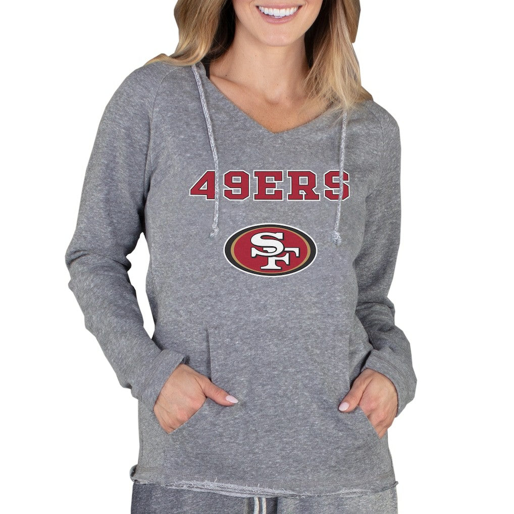 San Francisco 49ers Concepts Sport Women's Mainstream Tri-Blend Raglan Hoodie V-Neck Top | NFL Outlet