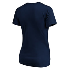 Navy Milwaukee Bucks Women's Banner Wave V-Neck T-Shirt | NBA
