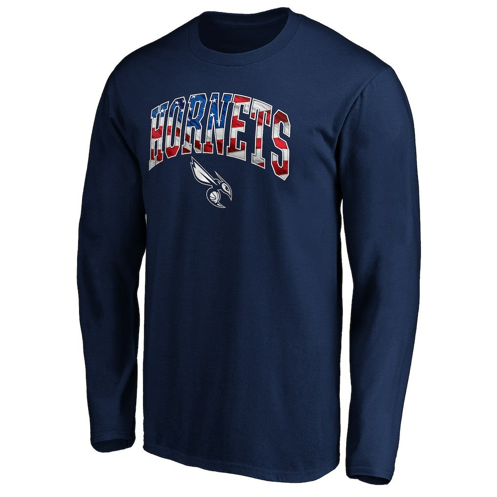 Navy Charlotte Hornets Banner Wave Long Sleeve T-Shirt | NBA