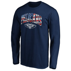 Navy New Orleans Pelicans Banner Wave Long Sleeve T-Shirt | NBA