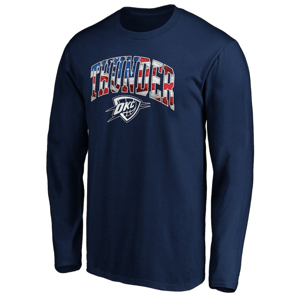Navy Oklahoma City Thunder Banner Wave Long Sleeve T-Shirt | NBA