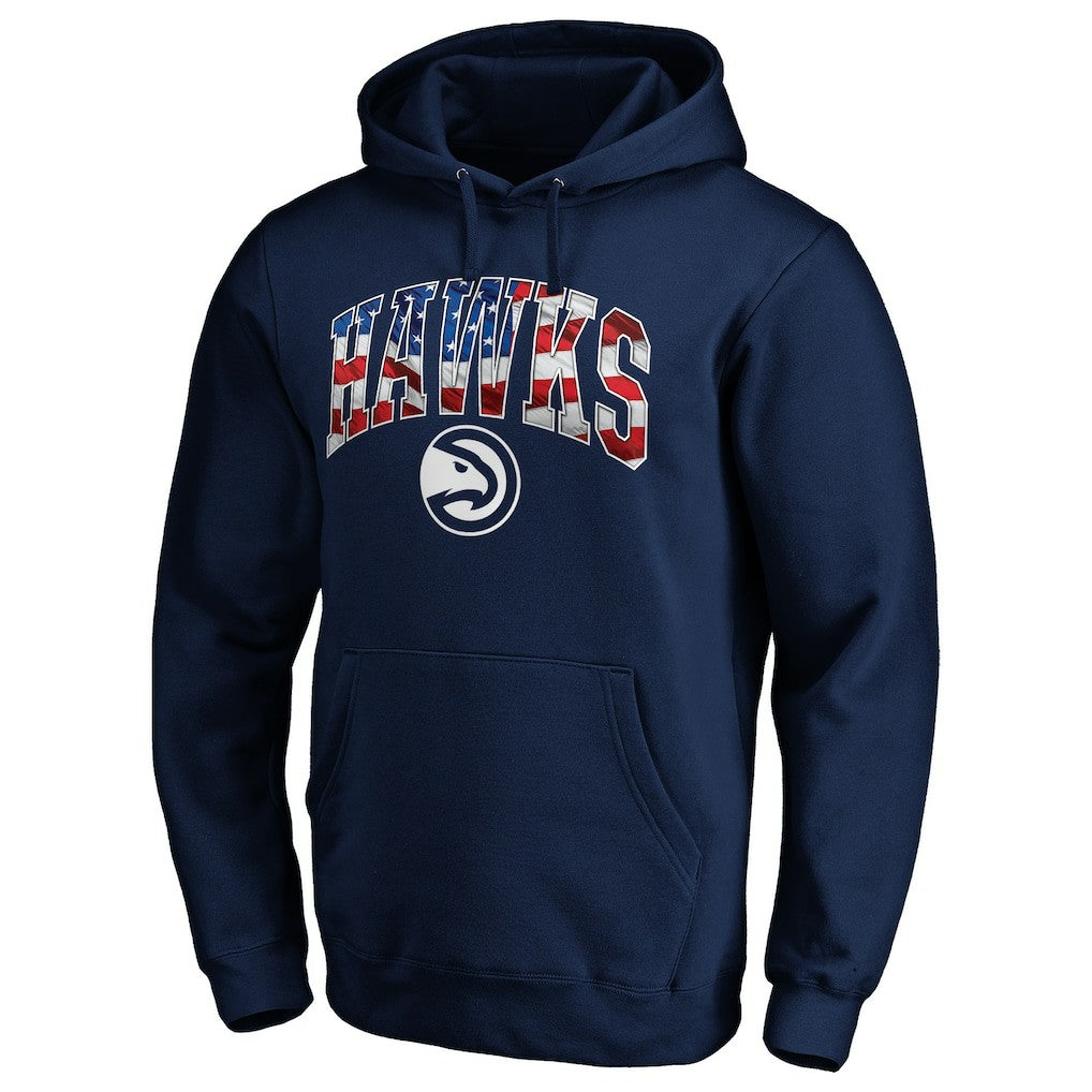 Navy Atlanta Hawks Banner Wave Pullover Hoodie | NBA