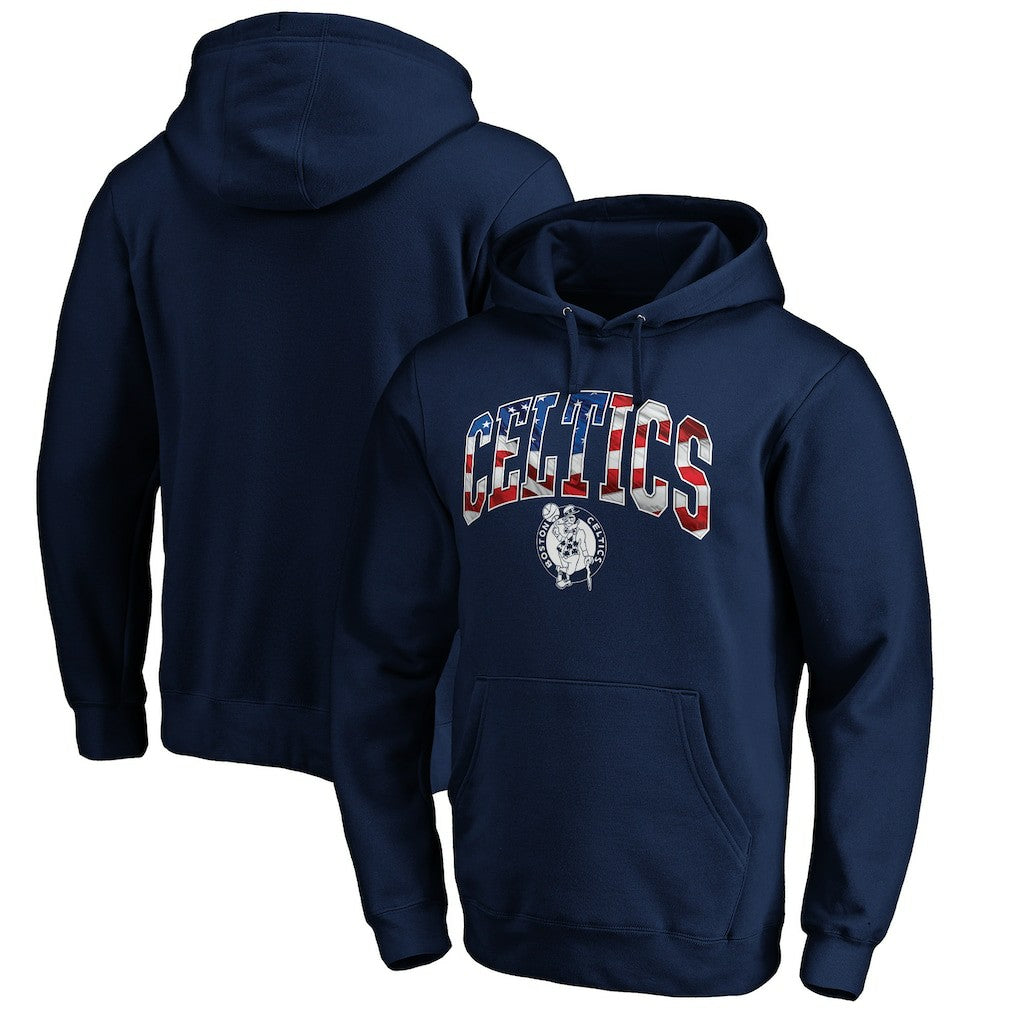 Navy Boston Celtics Banner Wave Pullover Hoodie | NBA