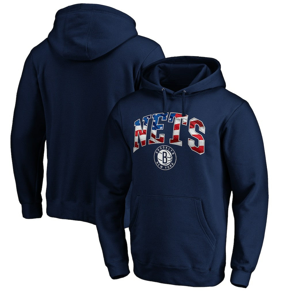 Navy Brooklyn Nets Banner Wave Pullover Hoodie | NBA