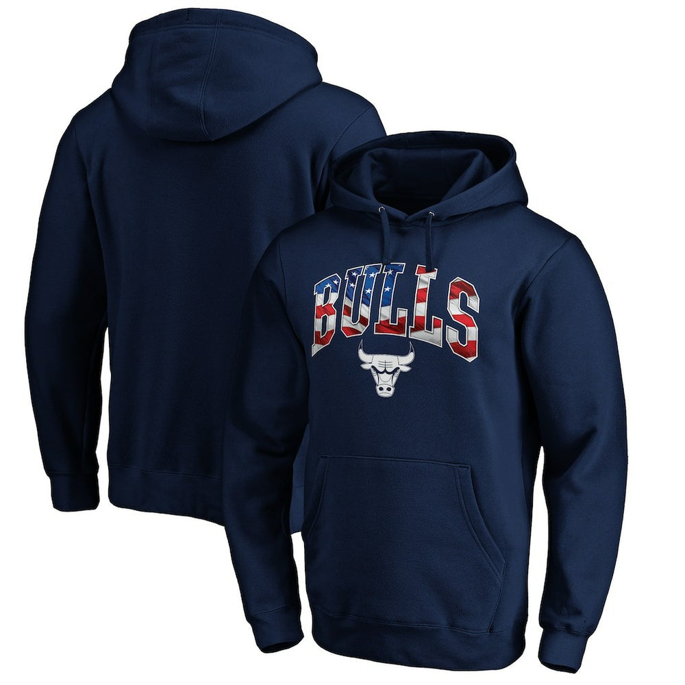 Navy Chicago Bulls Banner Wave Pullover Hoodie | NBA