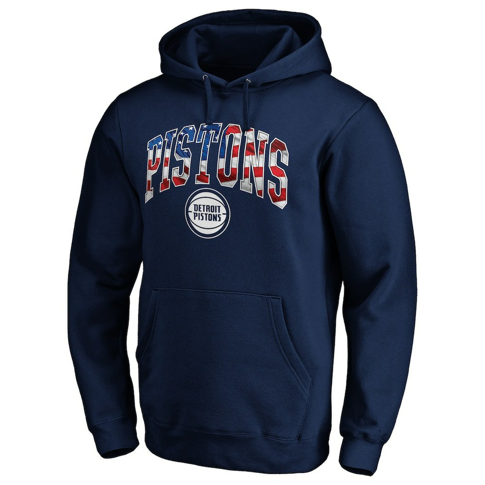 Navy Detroit Pistons Banner Wave Pullover Hoodie sale | NBA