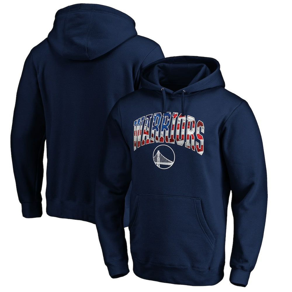 Navy Golden State Warriors Banner Wave Pullover Hoodie sale | NBA