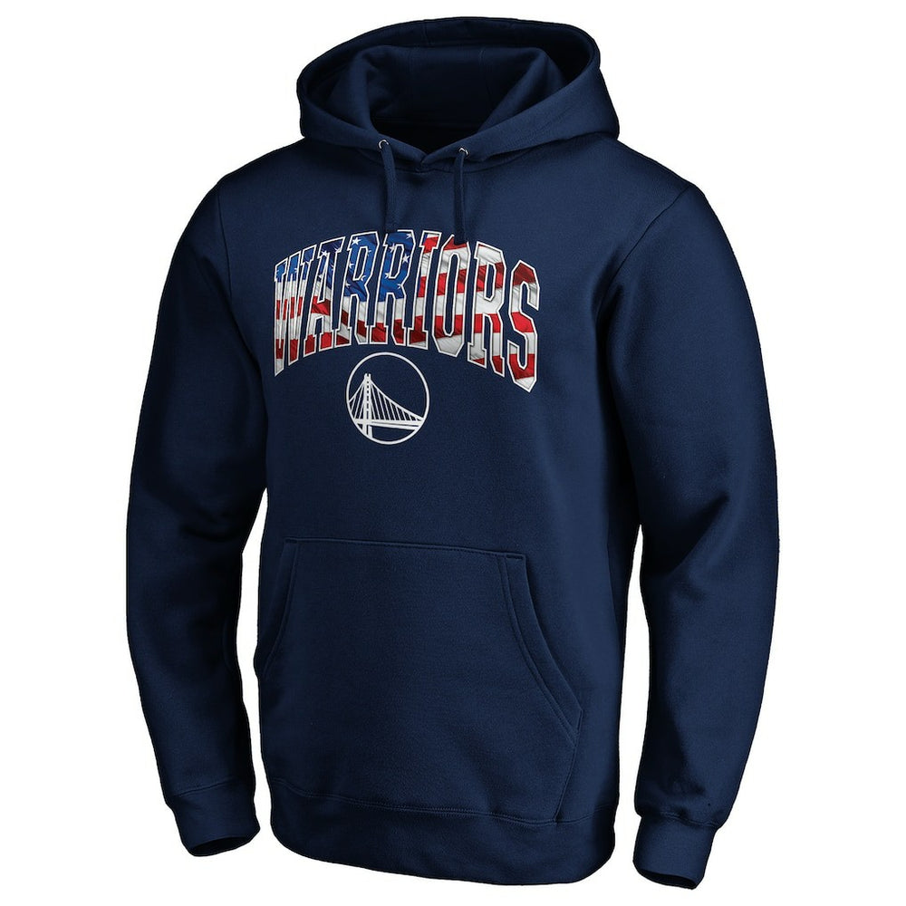 Navy Golden State Warriors Banner Wave Pullover Hoodie sale | NBA
