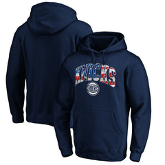 Navy New York Knicks Banner Wave Pullover Hoodie | NBA