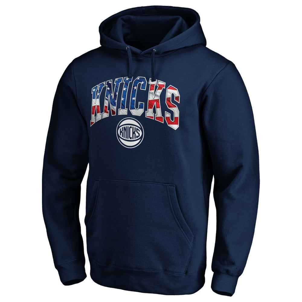 Navy New York Knicks Banner Wave Pullover Hoodie | NBA