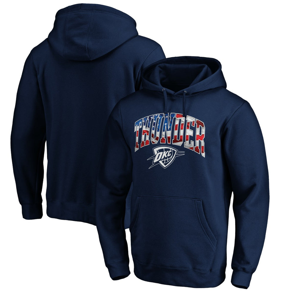 Navy Oklahoma City Thunder Banner Wave Pullover Hoodie | NBA