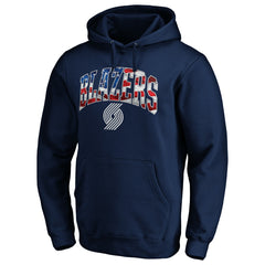 Navy Portland Trail Blazers Banner Wave Pullover Hoodie | NBA