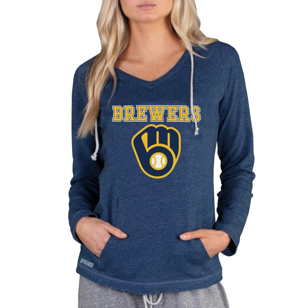 Milwaukee Brewers Concepts Sport Women's Mainstream Terry Long Sleeve Hoodie Top - MLB Hoodies