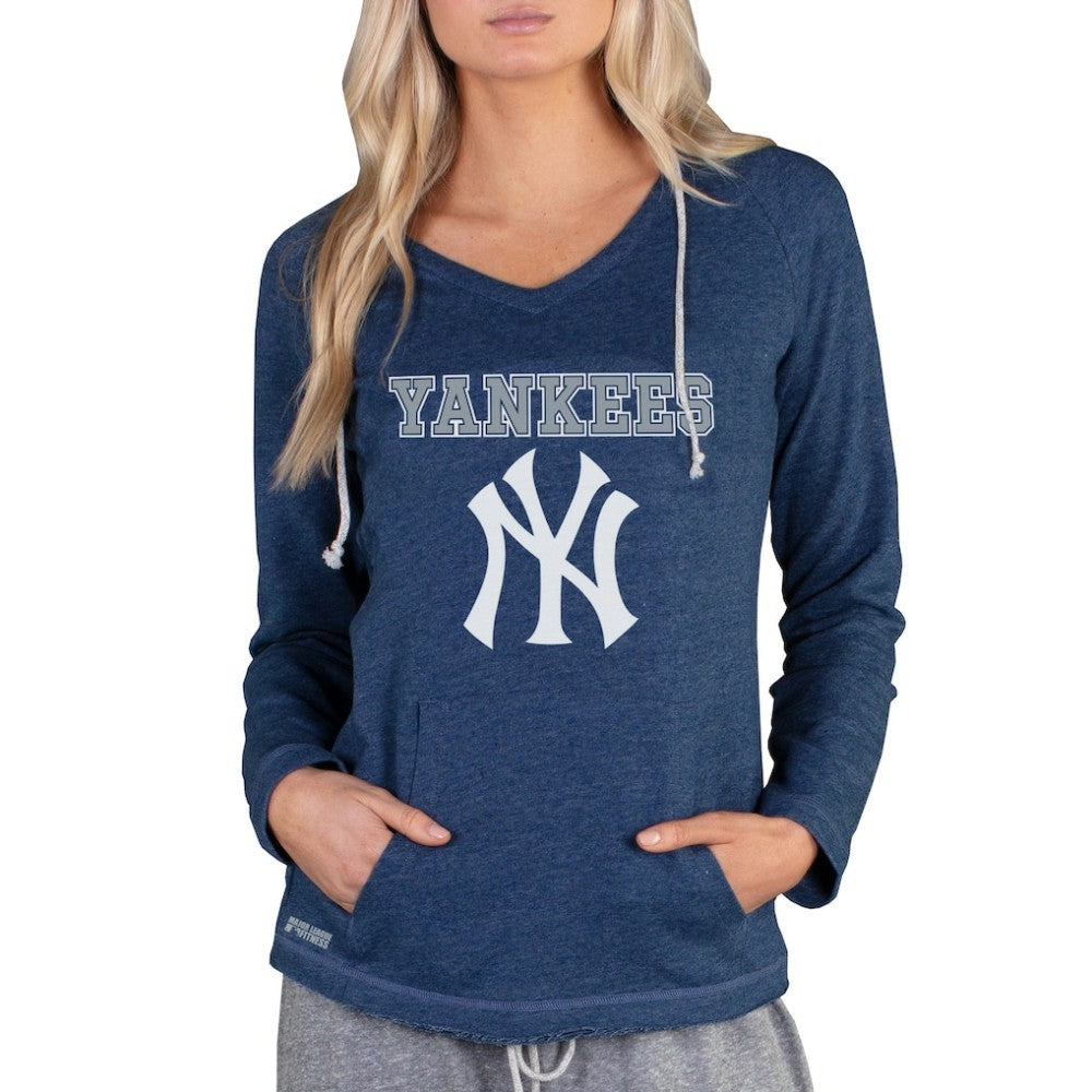 New York Yankees Concepts Sport Women's Mainstream Terry Long Sleeve Hoodie Top - MLB Hoodies