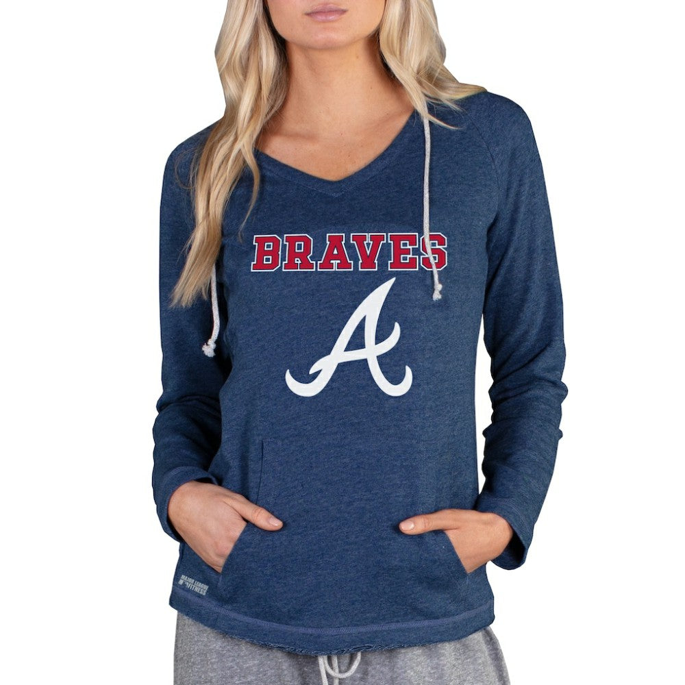 Atlanta Braves Concepts Sport Women's Mainstream Terry Long Sleeve Hoodie Top - MLB Hoodies