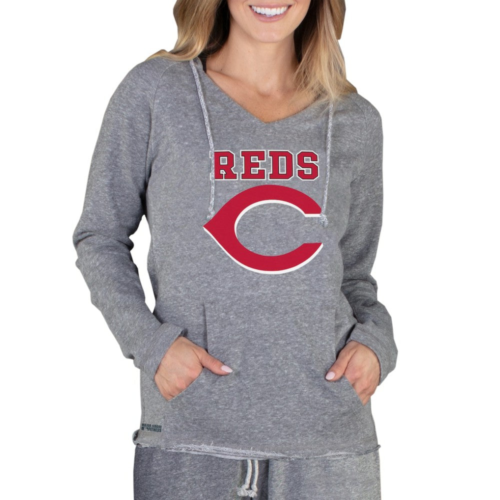 Cincinnati Reds Concepts Sport Women's Mainstream Terry Long Sleeve Hoodie Top - MLB Hoodies