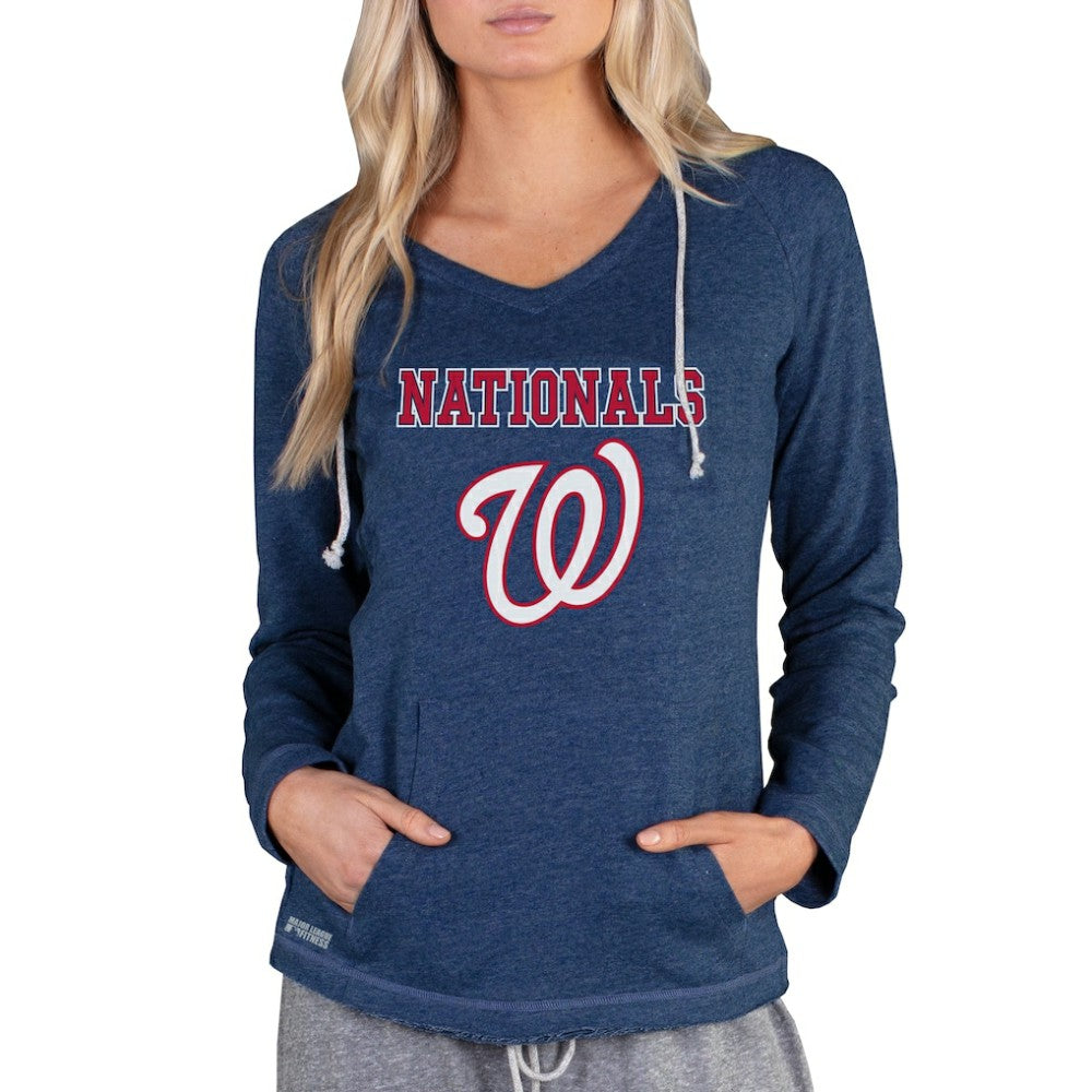 Washington Nationals Concepts Sport Women's Mainstream Terry Long Sleeve Hoodie Top - MLB Hoodies