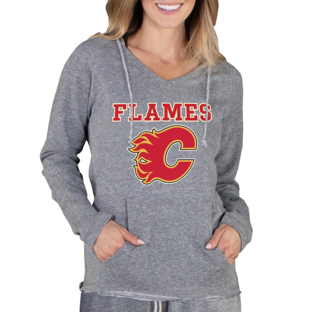 Calgary Flames Concepts Sport Women's Mainstream Terry Tri-Blend Long Sleeve Hooded Top -  NHL
