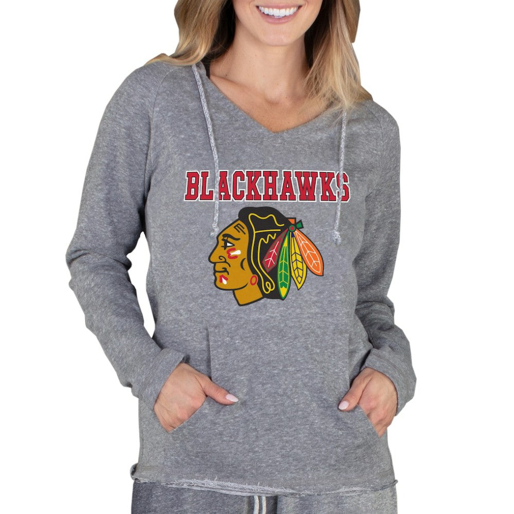 Chicago Blackhawks Concepts Sport Women's Mainstream Terry Tri-Blend Long Sleeve Hooded Top -  NHL