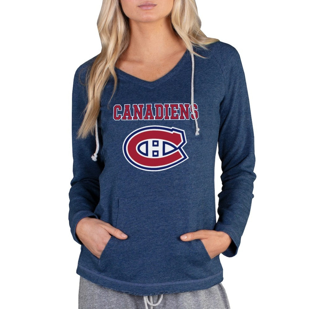 Montreal Canadiens Concepts Sport Women's Mainstream Terry Tri-Blend Long Sleeve Hooded Top -  NHL