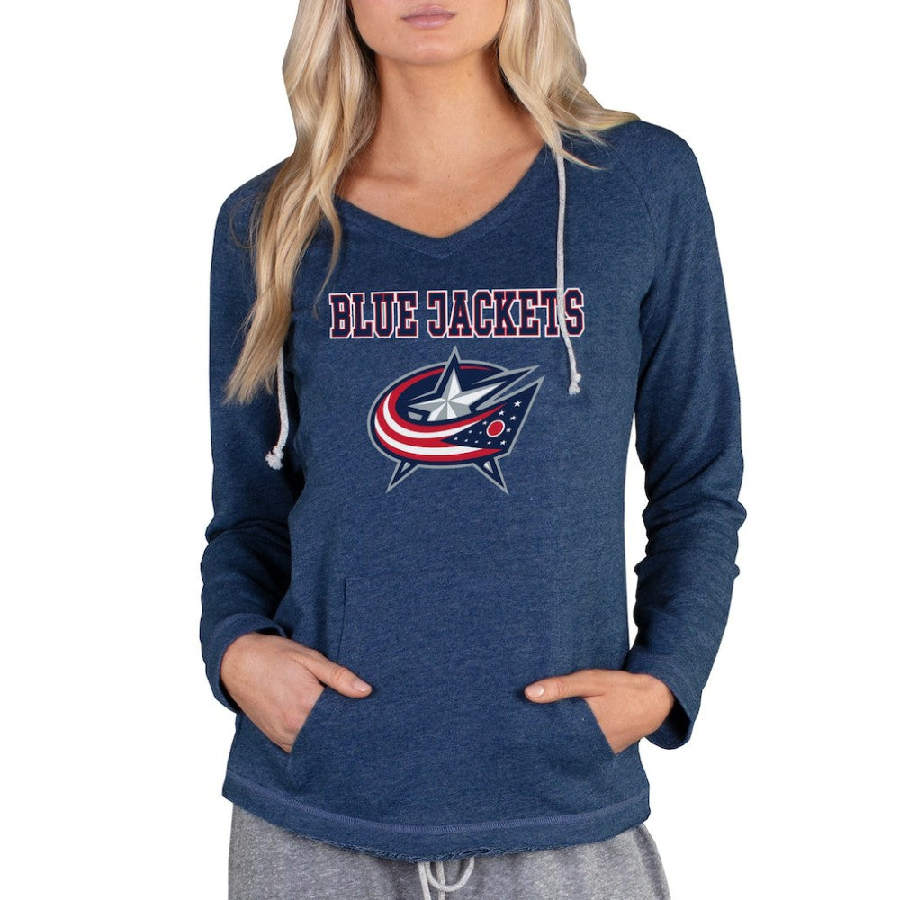 Columbus Blue Jackets Concepts Sport Women's Mainstream Terry Tri-Blend Long Sleeve Hooded Top -  NHL Jackets