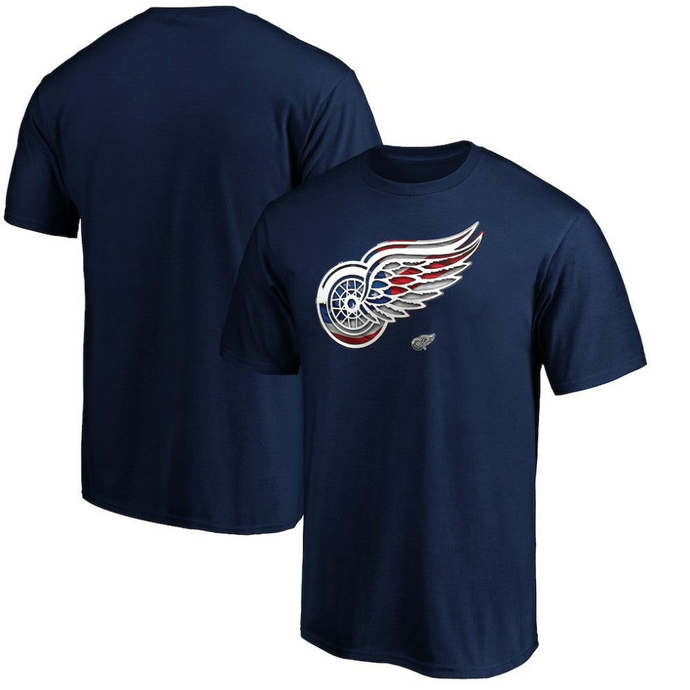 Detroit Red Wings Banner Wave Logo T-Shirt -  NHL T-shirts