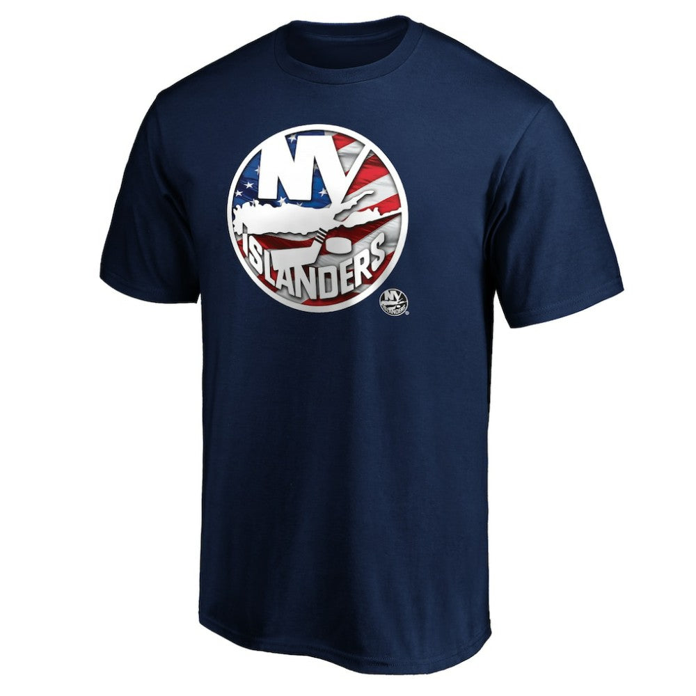 New York Islanders Banner Wave Logo T-Shirt -  NHL T-shirts