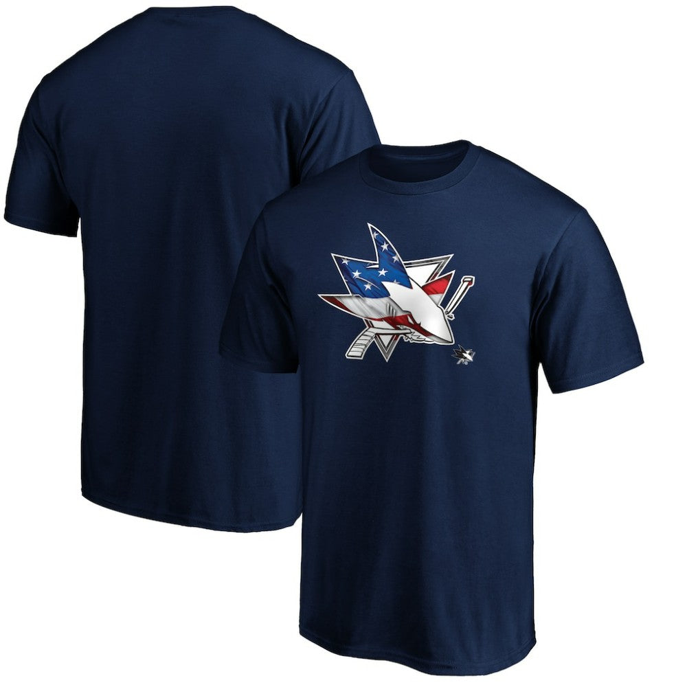 San Jose Sharks Banner Wave Logo T-Shirt -  NHL T-shirts