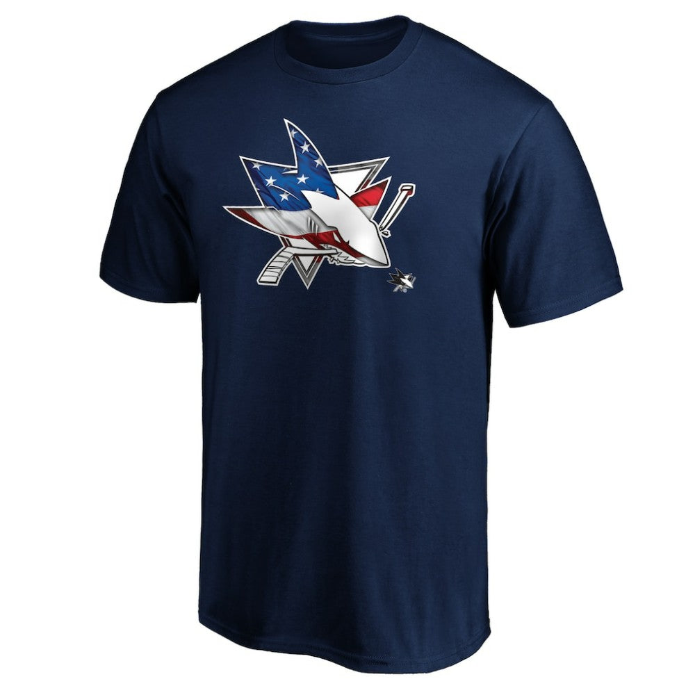 San Jose Sharks Banner Wave Logo T-Shirt -  NHL T-shirts