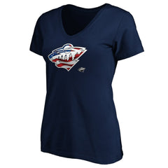 Minnesota Wild Women's Banner Wave Logo V-Neck T-Shirt T-Shirt -  NHL T-shirts