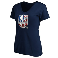 Vegas Golden Knights Women's Banner Wave Logo V-Neck T-Shirt T-Shirt -  NHL T-shirts