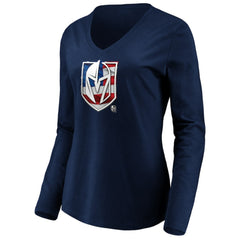 Vegas Golden Knights women's Banner Wave Logo Long Sleeve V-Neck T-Shirt -  NHL T-shirts