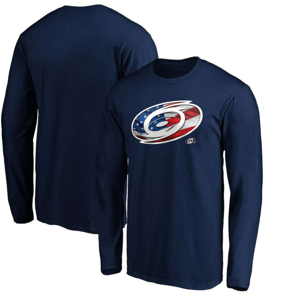Carolina Hurricanes Banner Wave Logo Long Sleeve T-Shirt -  NHL T-shirts