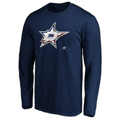 Dallas Stars Banner Wave Logo Long Sleeve T-Shirt -  NHL T-shirts
